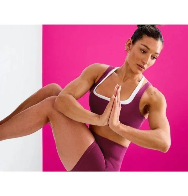 New Athleta L Double Up Bra Wildberry Large  D-DD Cup - Image 3