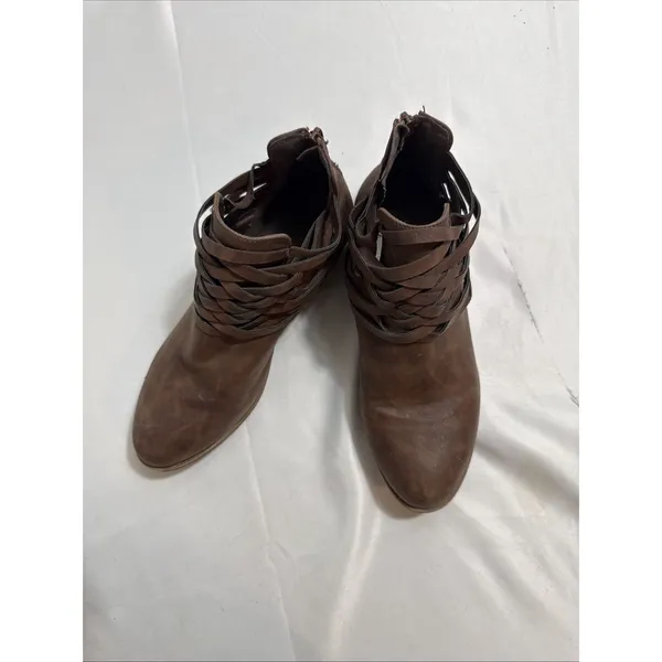 The North Face XJL Ankle Boots Brown Women’s US 7M Leather Zip Up 1.5” Heel - Image 2