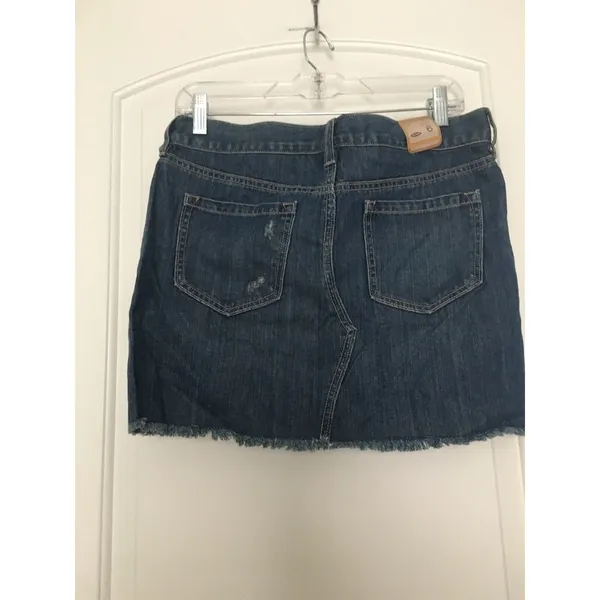 Old Navy Women's Blue Mini Jean Skirt Zip & Button Pockets Size 6 - Image 9