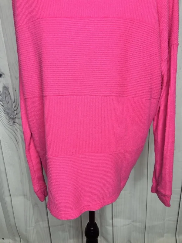 Staccato Pink Multi Directional Ribbed Long Sleeve Lightweight Sweater Sz L - Image 9
