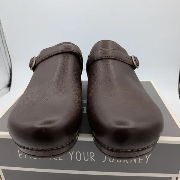 Dansko Berry Milled Burnished Brown Leather Clog Mules 9421-801600 Womens 40 - Image 3