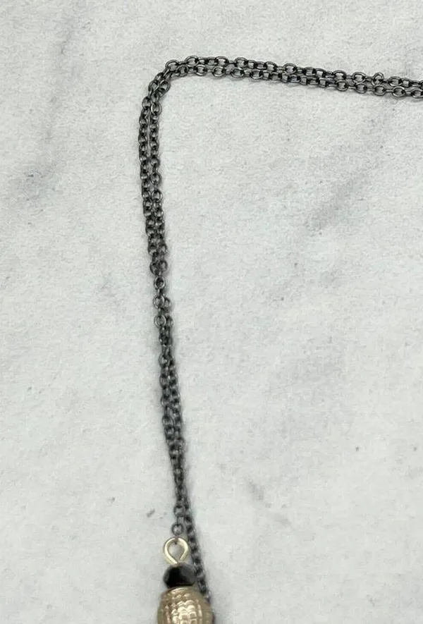 Chico's Double Strand Long Beaded Chain Link Necklace - Image 2