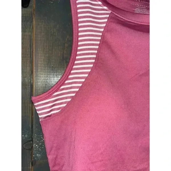 Sincerely Jules Pink Golf & Tennis Tank Top‎ Striped Accent Sporty Chic D7 - Image 6