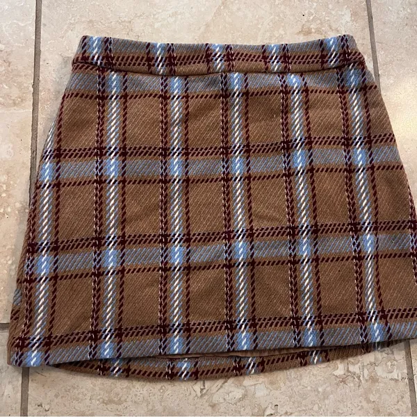 Forever 21 Plaid Brown Mini Skirt - Image 2