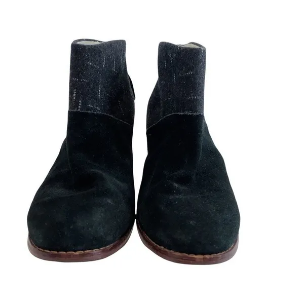 TOMS Gray Ankle Heels Boots Sz 9 Zip‎ Back Tassel Women's - Image 3