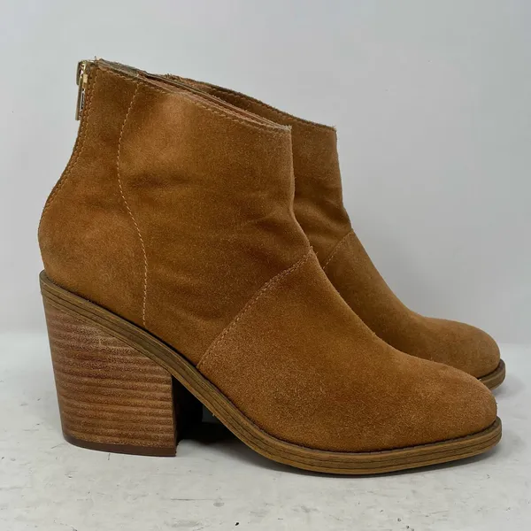 Steve Madden Brown Suede Shrines Heeled Booties Womens Size 9 - Image 4