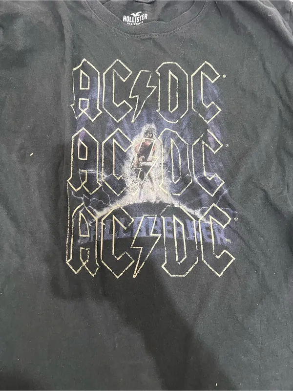 Hollister Black AC/DC Graphic Band T-Shirt Size Large - Image 2