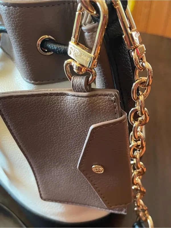 ANNE KLEIN Colorblock Bucket Bag Crossbody Shoulder Purse Drawstring Card Holder - Image 11