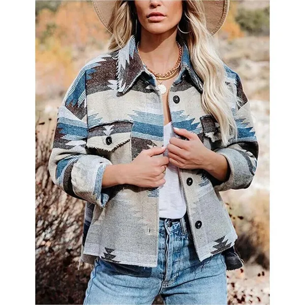 New Womens Texas Girl Boutique Sierra Sky Southwest Inspo Print Shacket - Sz S - Image 2