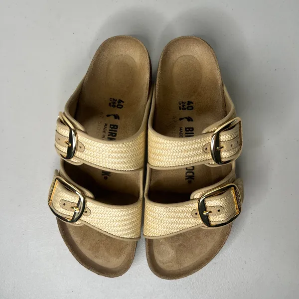 Birkenstock Arizona Raffia Big Buckle Size 40 - Image 3