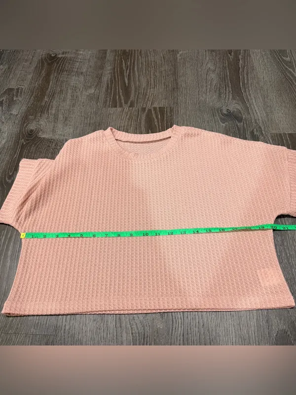 NWOT Unbranded Waffle Knit Cropped Short Sleeve - Image 5