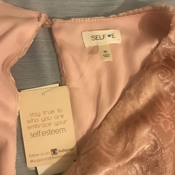Self Esteem NWT  Velvet Ruched Pink Top - Image 5