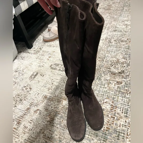 7 For All Mankind Over-the-Knee Suede Boots in Dark Brown - Image 3