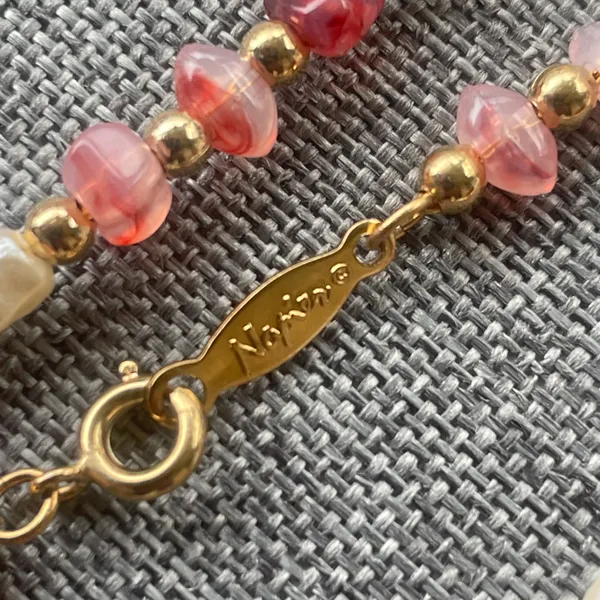 Napier Vintage Rose Quartz And Freshwater Pearl Necklace - Image 4
