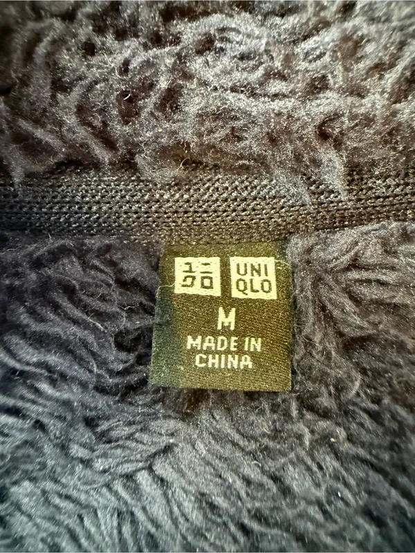 Uniqlo Women’s Navy Plush Hooded Fleece Jacket Size M - Image 4