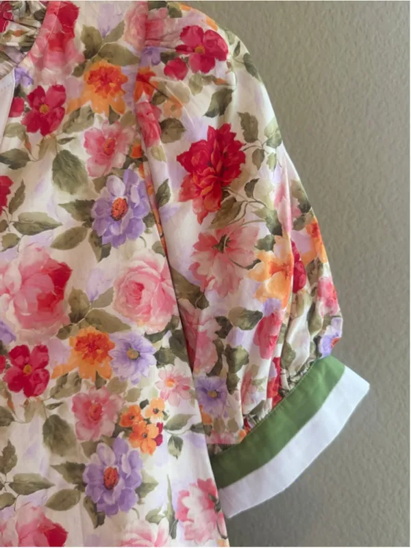 Entro Floral Print Contrast Trim Mini Dress Size S - Image 5