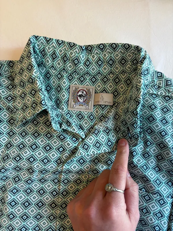 Cinch Diamond Print Western Classic Fit Button Up Shirt - Image 2