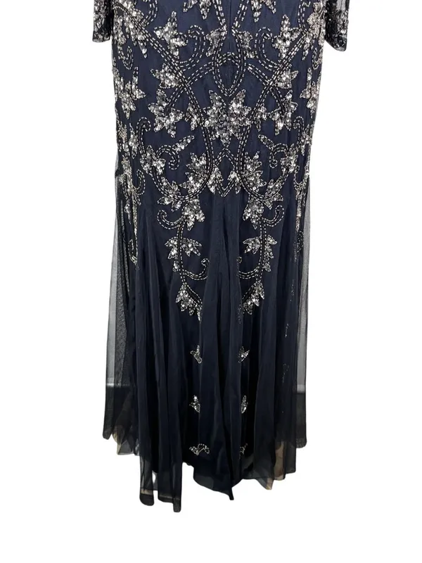 Adrianna Papell Long Sleeve Beaded Sequin Maxi Gown Size 12 - Image 10