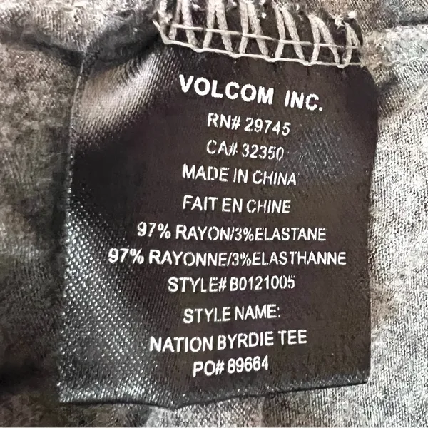 Volcom Nation Gray & Black Flutter Sleeve Skate T-shirt Women’s Size Medium - Image 10