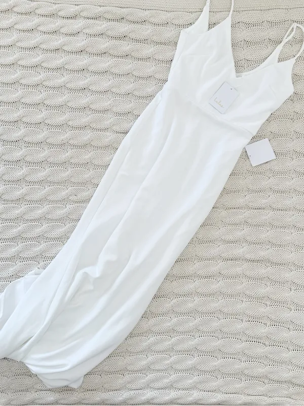Lulu's Infinite Glory White V-Neck Slip Maxi Dress - Image 2