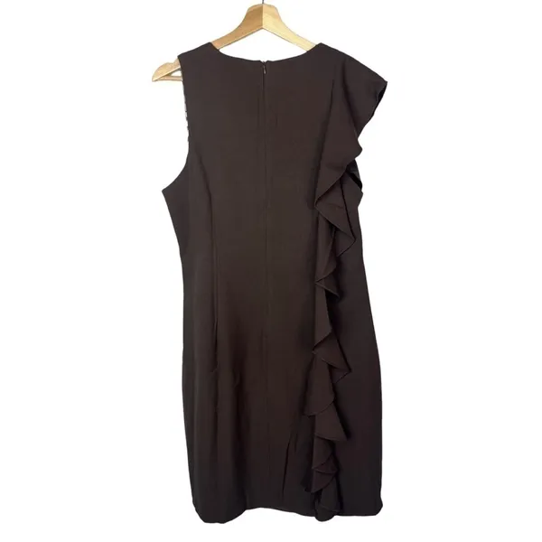 NEW Julie Brown Reina‎ Ruffle Scoop Neck Sheath Dress 12 - Image 4