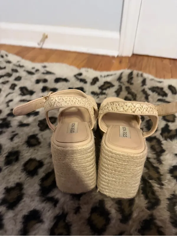 Steve Madden Beige Woven Espadrille Wedge Sandals - Image 2