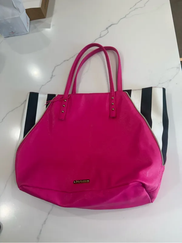 Juicy Couture Pink Tote Bag - Striped Accent cute Y2K feminine trendy gift - Image 5