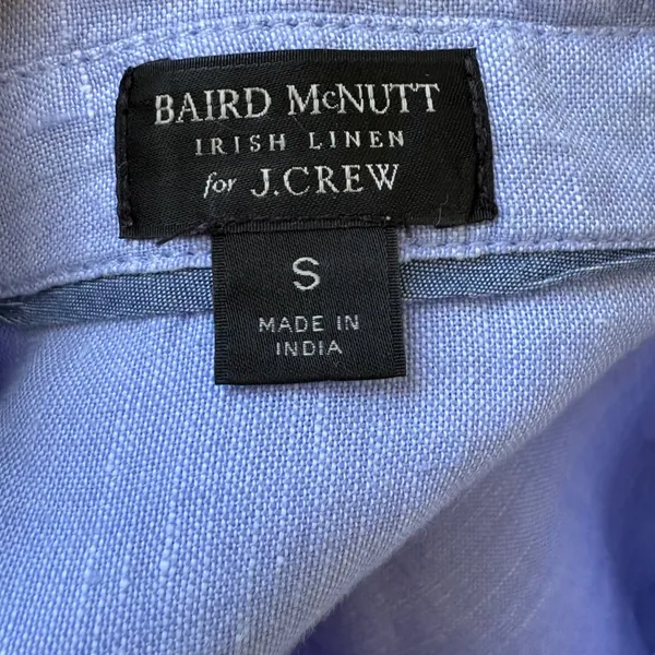 J.Crew Baird McNutt 100% Irish Linen Shirt Dress S Blue Relaxed Casual Preppy - Image 7