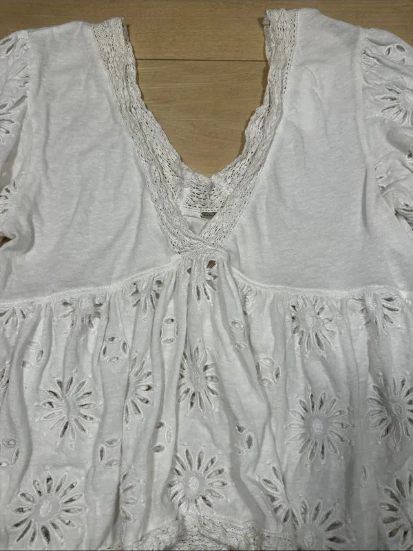 Free People Costa Eyelet Top Sz S - Image 7
