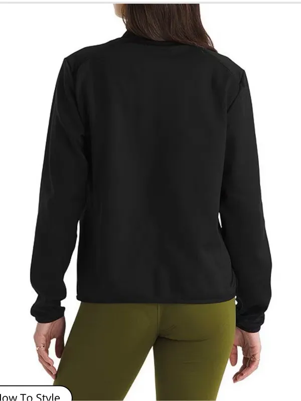 The North Face TNF Performance Fleece Quarter Zip Jacket Small Black Outdoor - Image 2