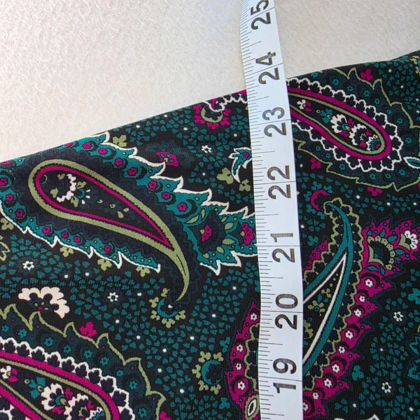 Tommy Hilfiger Womens Paisley Puff Sleeve Fit and Flare Dress Teal Pink Size 10 - Image 10