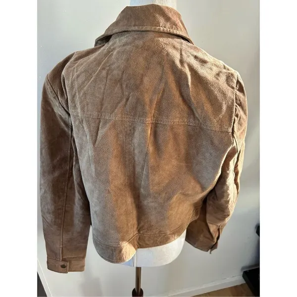 Forever 21 brown leather suede jacket size L - Image 3