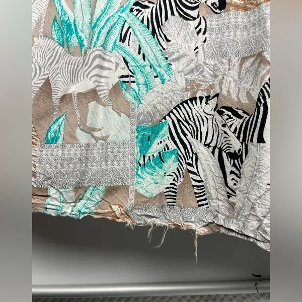 Two by Vince Camuto Tribal Beat Safari Zebra High Low‎ Faux Wrap Midi Dress - Image 8