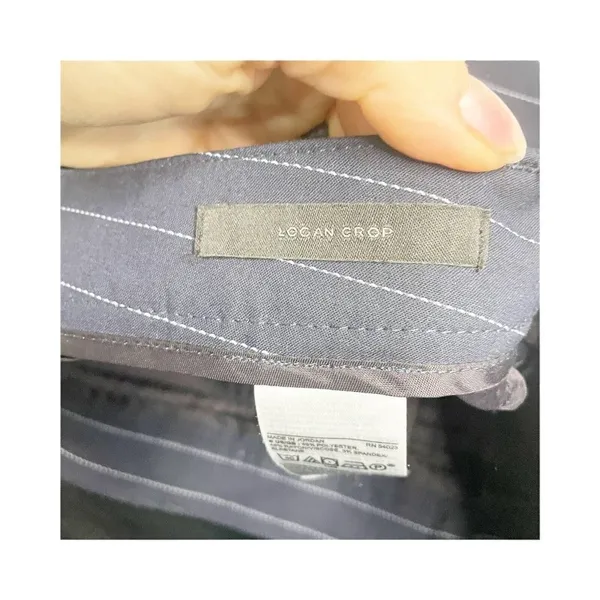 Banana Republic‎ Logan Crop Navy Blue Pinstripe Pants Trousers Size 0P Straight - Image 5