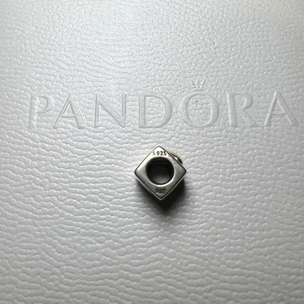 Pandora Two Tone 14K Gold Sterling Silver I Love You Cube Charm - Image 3