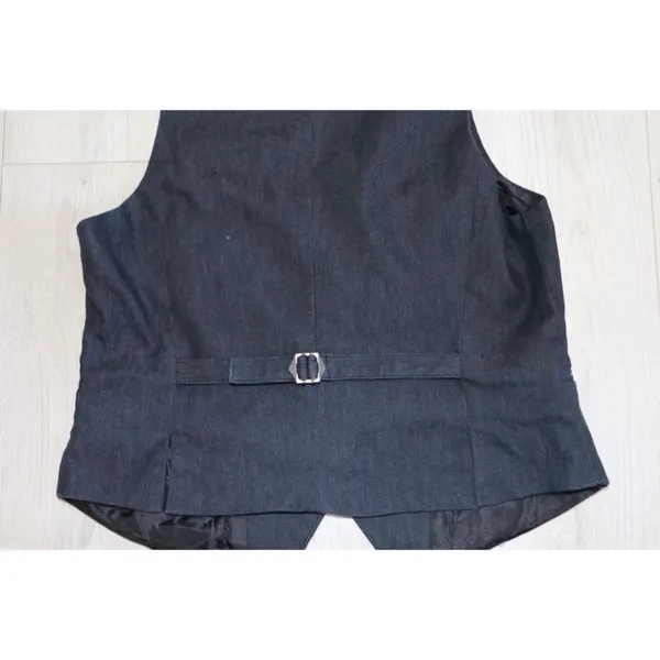 Central Park Denim Tuxedo Vest Blue Size M - Image 5