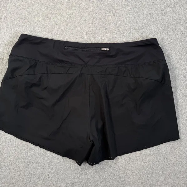 Athleta Laser Run Shorts Women's Large Black Zipper Pocket Lined Running Active - Image 7