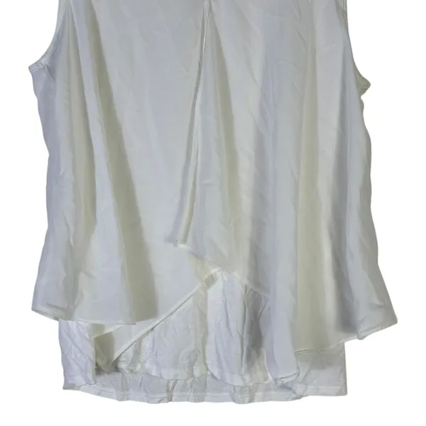 Bar III Womens Ivory Layered V-Neck Sleeveless Draped Blouse Top Large 43141 - Image 4