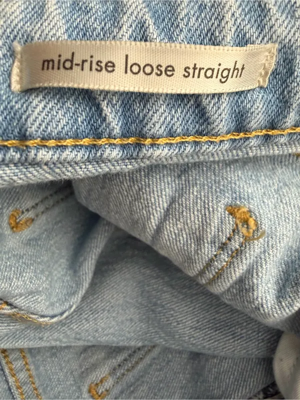 Wrangler Women Light Wash Distressed Mid Rise Loose Straight Sz 6 28x30(A876) - Image 15