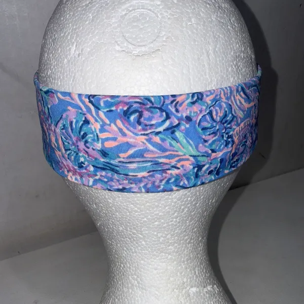 Lilly Pulitzer Twist Wrap Headband Chick Magnet Blue Floral Print Hair Accessory - Image 3