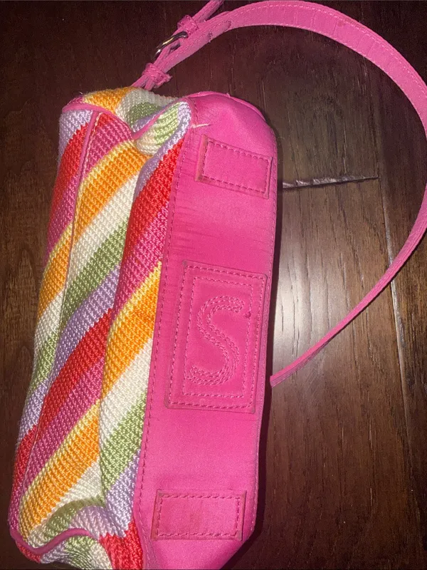The Sak Colorful Diagonal Stripe Pink Shoulder Bag - Image 3