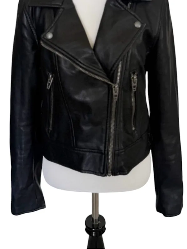 BLANKNYC Black Faux Leather Jacket Size Small - Image 4