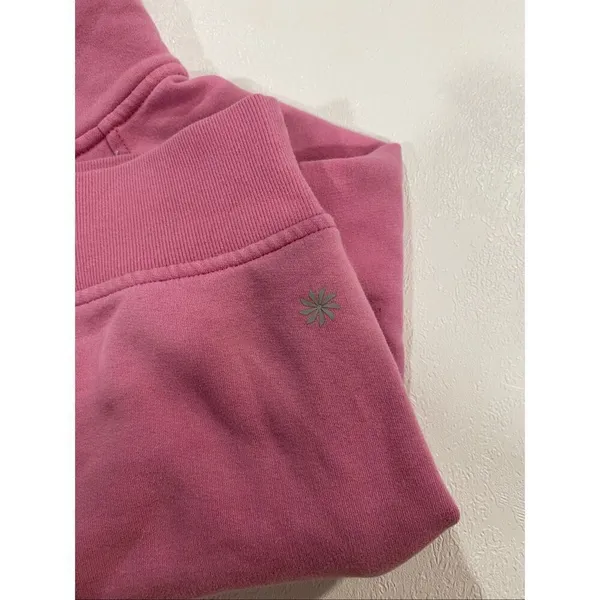 Athleta Girl Cropped Hoodie L 12 Pink Quarter Zip Sweatshirt - Image 7