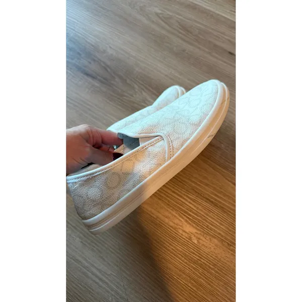 Calvin Klein Marren White Monogram Logo Slip On Sneakers Shoes size 6.5 - Image 2