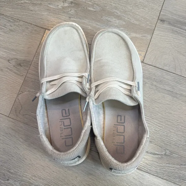 Hey Dude Wendy Suede‎ Off White Slip On Loafers Shoes Womens Size 9 - Image 7