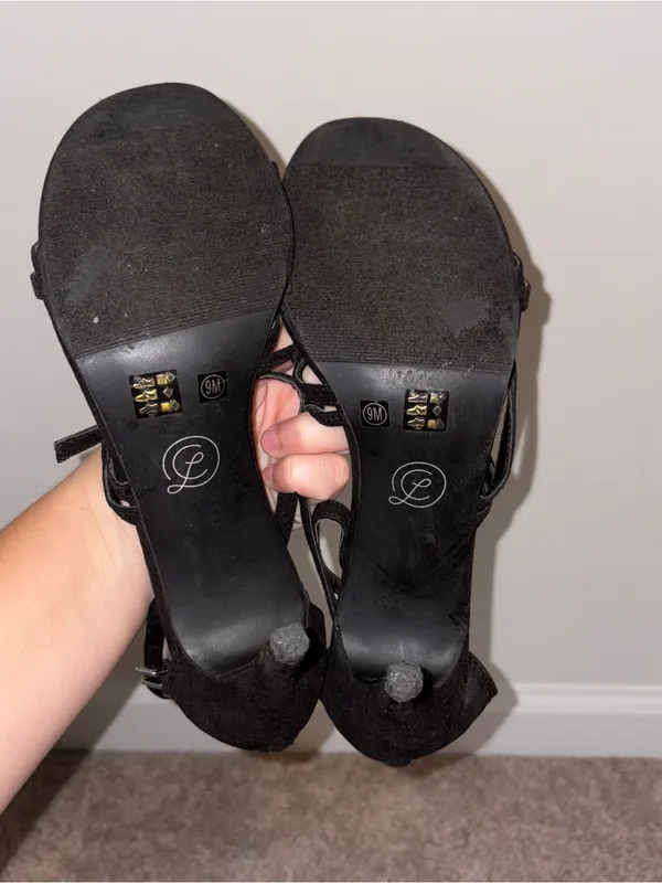 Chinese Laundry Black Strappy Ankle-Tie Heels Size: 9 - Image 7