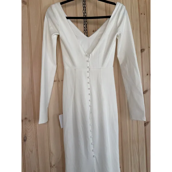 NWT Lulus Feeling of Forever White Long Sleeve Mermaid Maxi Dress Wedding XXS - Image 9