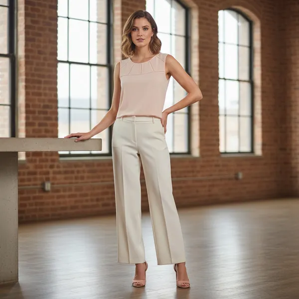 LOFT Pale Pink Sleeveless Chiffon Top Size M - Image 5
