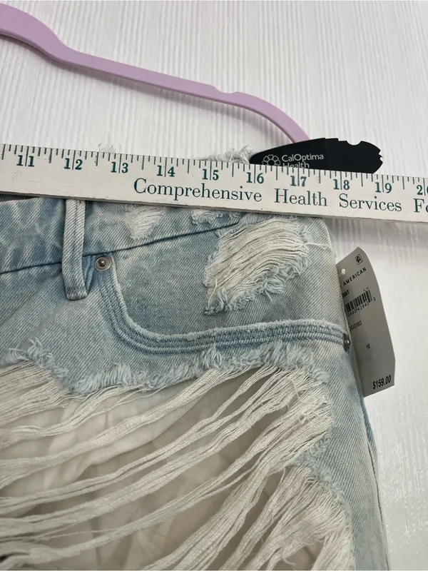 Good American Pale Blue Ripped Boyfriend Jeans - Image 4