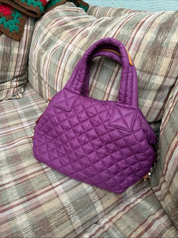 MZ Wallace Quilted Purple Mini Sutton Crossbody Satchel - Image 2